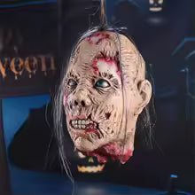 Tête Suspendue Halloween — Décoration Effrayante Réaliste