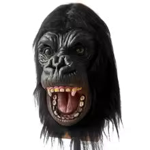 Masque Gorille Latex Réaliste — Cosplay Animal Halloween Visage Complet